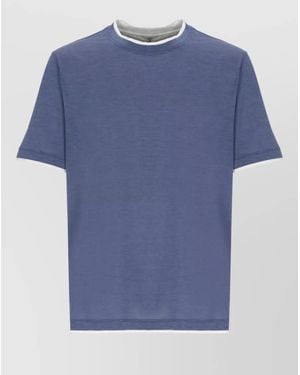 Brunello Cucinelli Silk T-Shirt - Blue