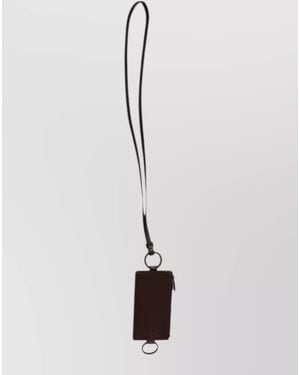 Dolce & Gabbana Calf Leather Lanyard Logo Card Holder - White