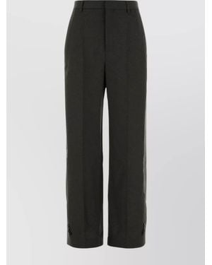 Jean Paul Gaultier Tailored Wool Blend Pants Featuring Pleats - Black