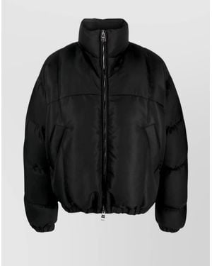 McQueen Quilted Logo Puffer Jacket - Black