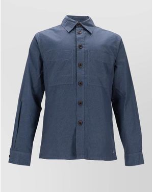 Paul Smith Overshirt Button Cuffs Chest Pockets - Blue