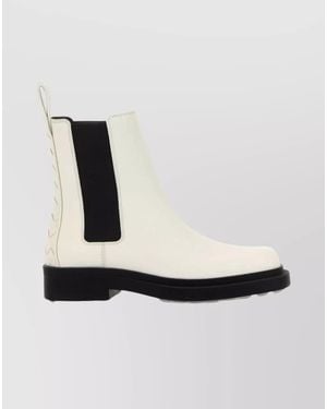 Bottega Veneta Leather Chelsea Ankle Boots - White