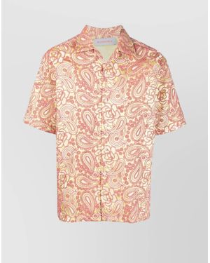 Bluemarble Embroidered Paisley Print Shirt - Pink