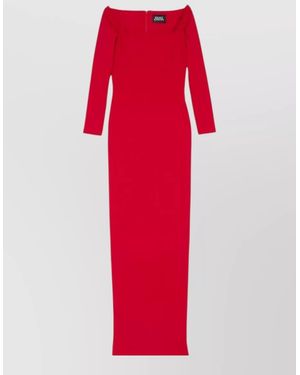 Solace London Lolita Maxi Dress Off Shoulder Neckline - Red