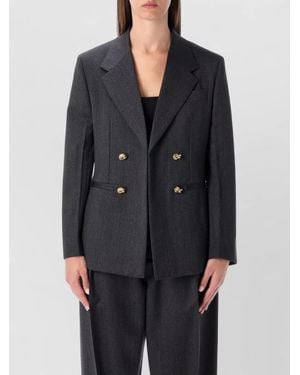 Bottega Veneta Double Breasted Blazer Notched Lapels - Grey