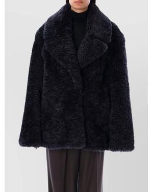 【STELLAMCCARTNEY】 navy blue fur jacket （関税送料込） Stella Mccartney Navy Blue Fur Jacket - Blue | 6800883EU9014000