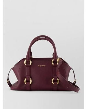 McQueen Farringdon Small Leather Clutch Bag - Purple