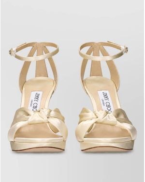 Jimmy Choo Satin Platform Sandals - Natural