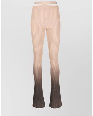 ANDREADAMO High-Rise Ribbed Flared Trousers - White