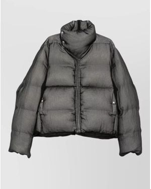 Rick Owens Down Padded Stand Collar Puffer Jacket - Gray