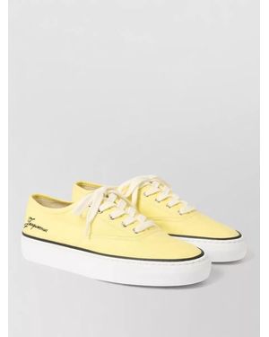 Jacquemus Canvas Low Top Trainers Round Toe Rubber - Metallic