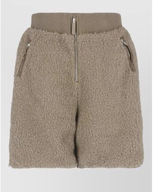 Entire studios Straight Shorts Textured Fabric Side Pockets - Grey
