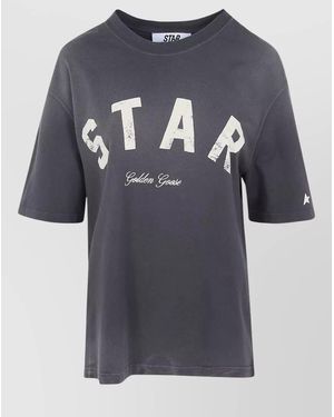 Golden Goose Logo-Print Relaxed-Fit Cotton T-Shirt - Blue
