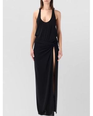 ANDAMANE Juno Draped Knot Maxi Dress - Blue