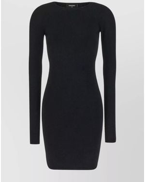DSquared² Ribbed Cutout Mini Dress - Black