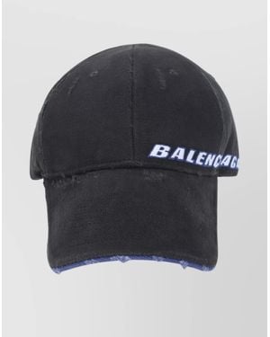 Balenciaga Cotton Cap Distressed Detailing - Blue