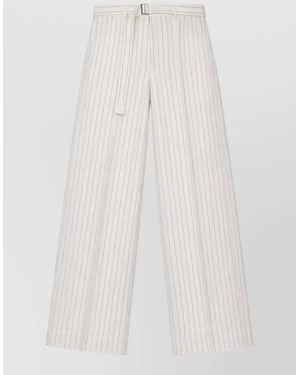 Sacai Pinstriped Wide-Leg Trousers - White