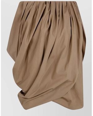 Chloé Mid Length Asymmetrical Skirt Draped Design - Brown