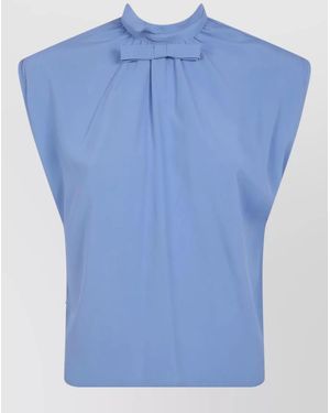DR. HOPE Silk Blend Bow Blouse - Blue