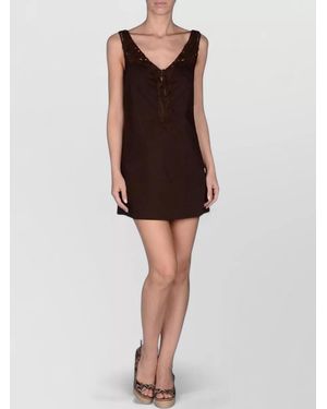 Ermanno Scervino Beachwear Cotton Stretch Crochet Tunic Dress - Multicolor