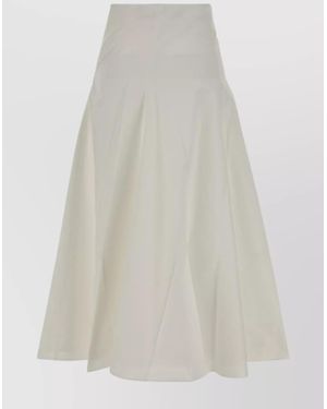 Jacquemus High Waist Flared Skirt Design - White