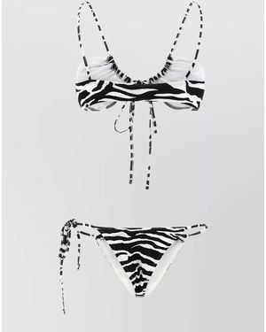 The Attico Il Primo Bagno Zebra Bikini Set - White