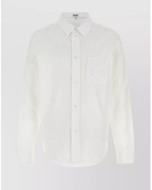 Loewe Shirt With Chest Pocket And Structured Collar - White