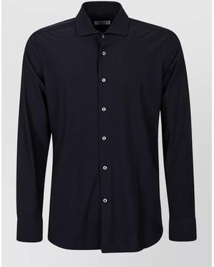Sonrisa Long-Sleeve High-Collar Shirt - Blue