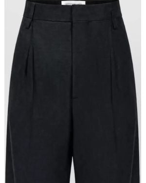 Victoria Beckham Virgin Wool Pleated Wide-Leg Suit Trousers - Blue