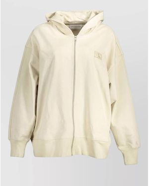 Calvin Klein Cotton Relaxed-Fit Zip-Up Hoodie - Natural