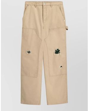 Dior Denim Shorts Belt Loops Back Pockets - Natural
