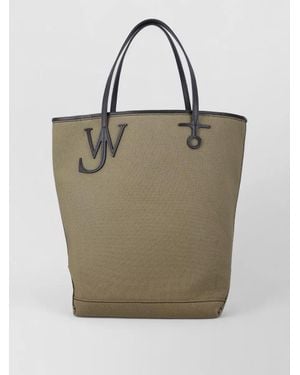 JW Anderson Tall Anchor Large Cotton Tote Bag - Natural