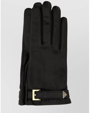 Prada Leather Gloves - Black