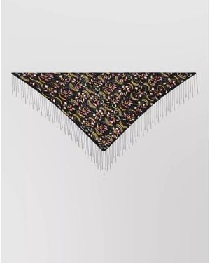 Etro Beaded Floral Lace Triangle Bandana Scarf - Multicolor