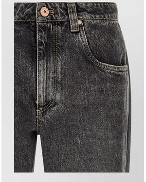 Brunello Cucinelli Monile Cropped Straight Leg Denim Jeans - Gray