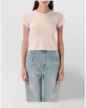ÉTERNE Baby T-Shirt With Ribbed Crew Neck - Blue