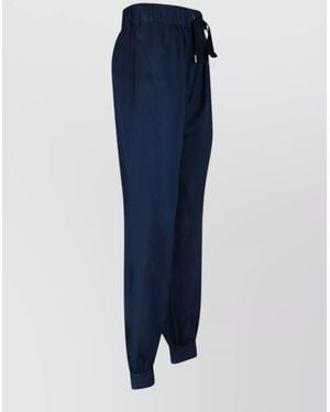 Sa Su Phi Silk Straight-Leg Track Pants - Blue