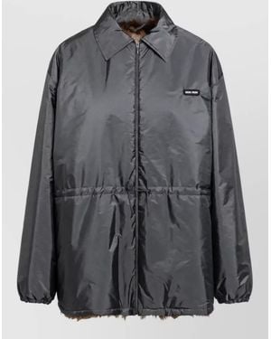 Miu Miu Down Puffer Jacket - Gray