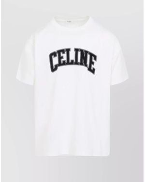 Celine Loose Fit Crew Neck T-Shirt - White