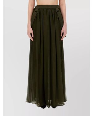 Max Mara High Waist Pleated Maxi Skirt - Green