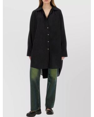 Our Legacy Cotton Loose-Fit Knee-Length Dress - Black