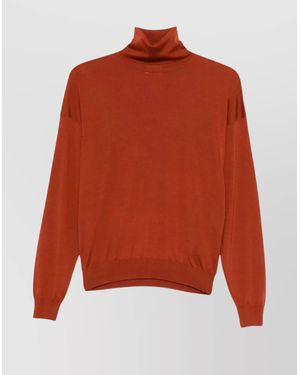 Saint Laurent Wool Turtleneck Jumper - Orange