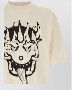 Y-3 Cotton Graphic Print T-Shirt - Natural