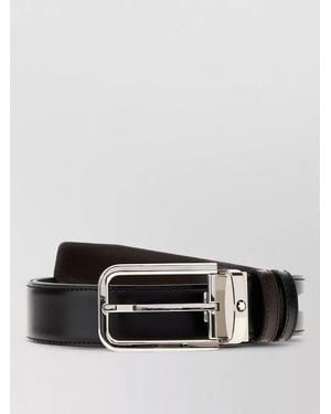 Montblanc Leather Reversible Belt Contrast Buckle Detail - Multicolour