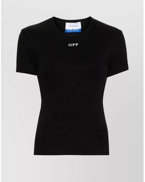 Off-White c/o Virgil Abloh Ribbed Crew Neck Short Sleeve Top - Black
