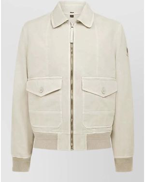Belstaff Single-Breasted Coat - Natural