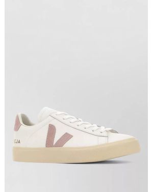 Veja Leather Campo Trainers Contrast Sole Low Top - Natural