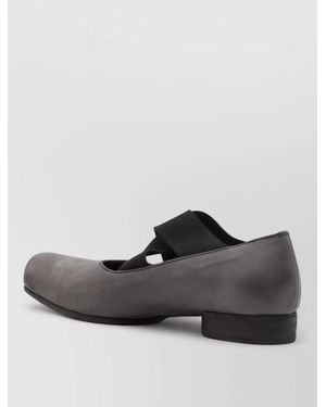Uma Wang Leather Ballerina Shoes Square Toe Design - Black