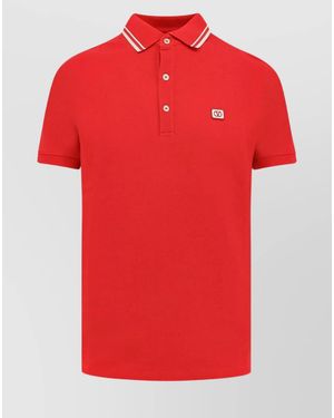 Valentino Cotton Short-Sleeve Polo Shirt - Red