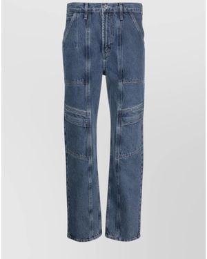 Agolde Denim High-Rise Cargo Straight-Leg Jeans - Blue